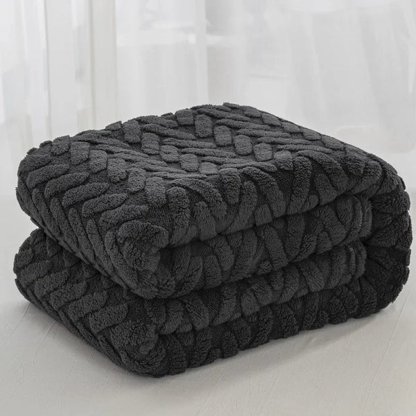 Jacquard-Fleece-Decke CozyWeave | Einlagig & Beidseitig | Weiches Tafu- & Shu-Baumwollfleece | Für Herbst & Winter