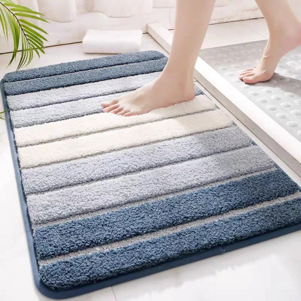 AquaLoom Badematte | Gestreift | Weich & Rutschfest | 40 x 60 cm | Mehrere Farben