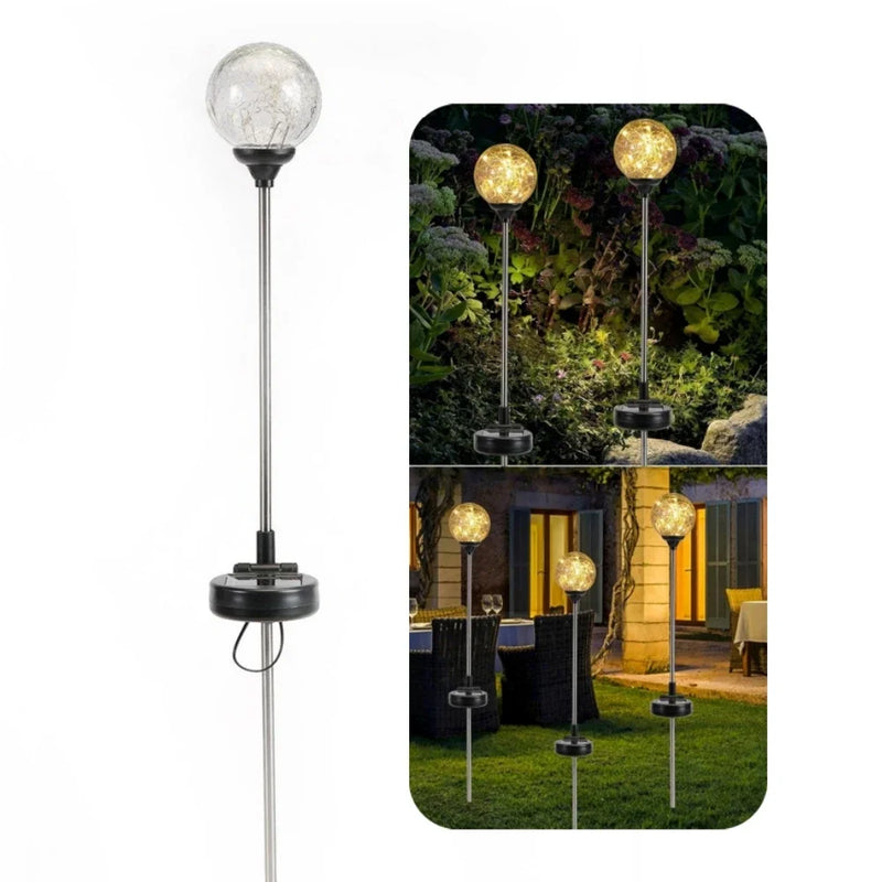 Lunova GlowSphere Solar-Kugel-Gartenleuchte 70 cm | LED-Landschaftslicht | Erdspieß | Wetterfest