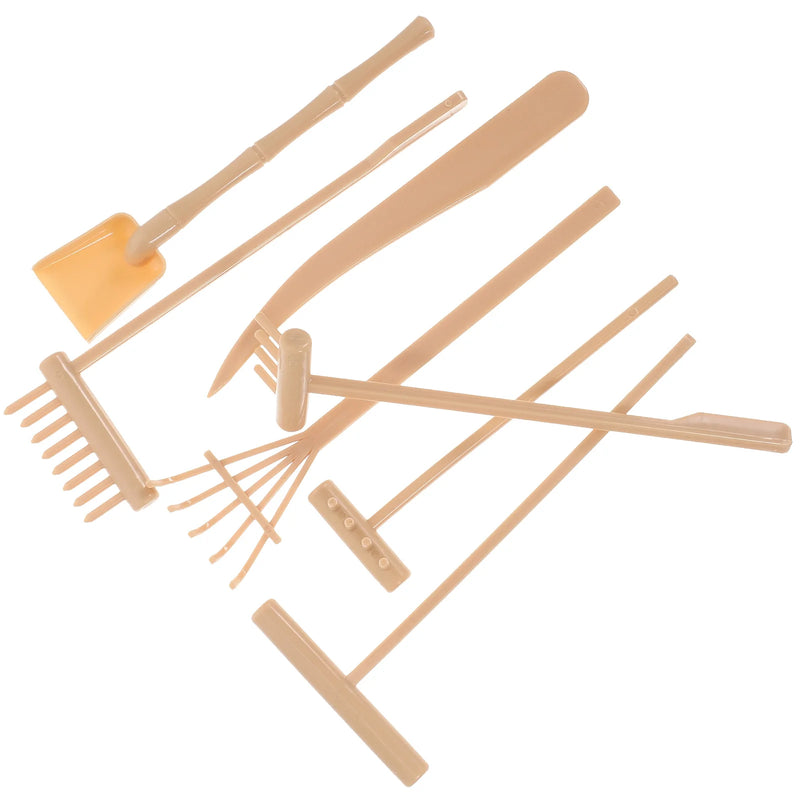 Mini-Zen-Garten Rechen-Set Sanuko ZenTools | 7-teiliges Set aus Kunststoff | Für Sandgärten, Dekoration & Achtsamkeit | 14 × 6,2 × 0,8 cm