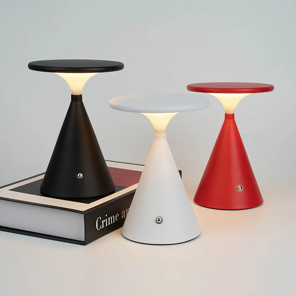 LumoFunnel Touch-Lampe | Tragbar & Wiederaufladbar | 3 Lichtfarben & Stufenlos dimmbar | 13×18 cm