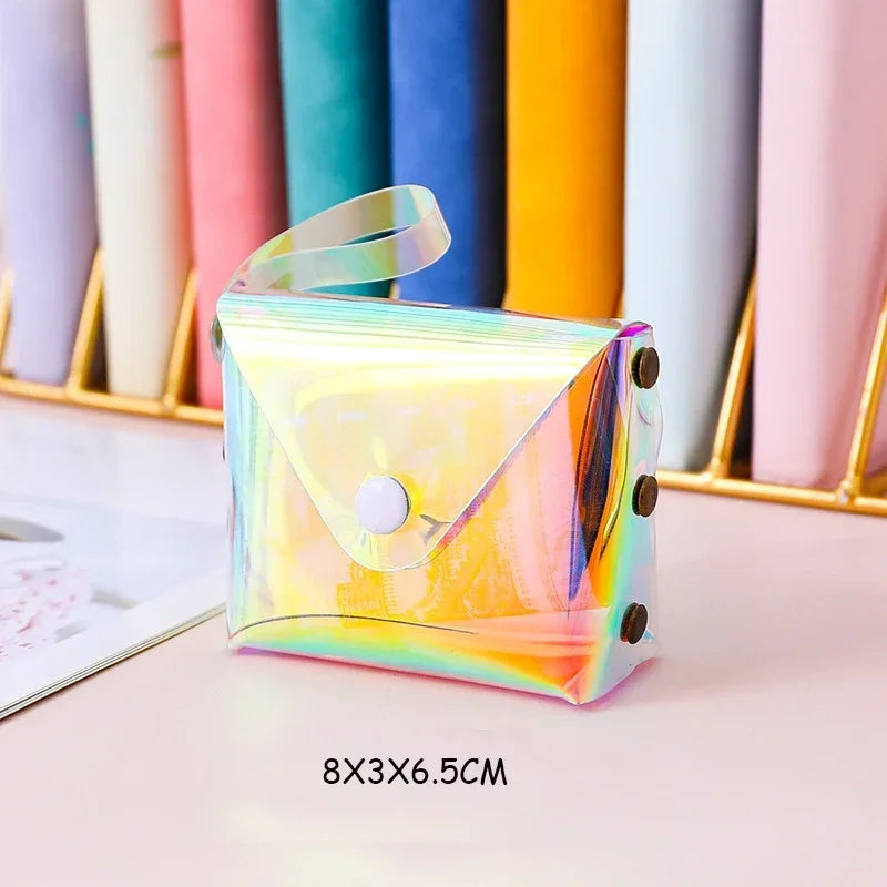 HoloShine Kosmetiktasche Transparent | Laser-Effekt Kulturbeutel | Für Make-up, Stifte & Reisen | Wasserdicht & Stylisch