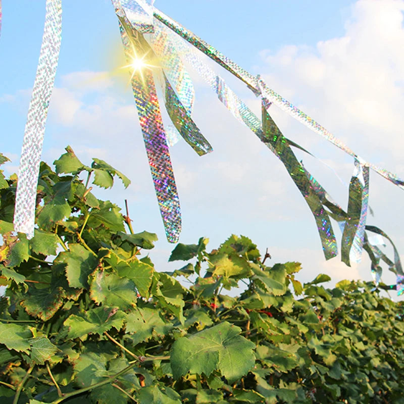 AgriGuard FlashWing Reflektierende Vogelschutz-Ribbon 80 m | Doppelseitig reflektierend | Wetterfest für Obstgarten & Feld