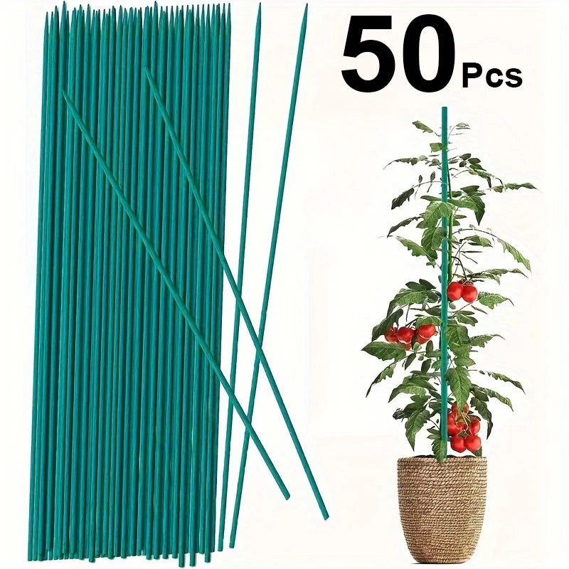 Planture Pro Gartenpflanzstäbe | 50er Set | Wetterfest & Stabil | Grün