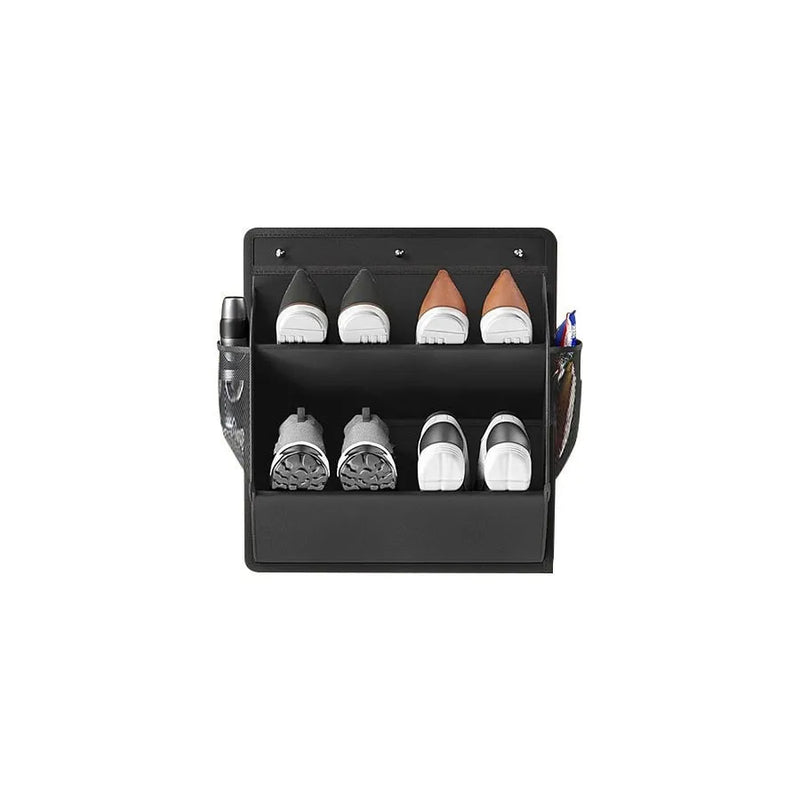 Spacevo Hängendes Schuhregal mit Klebestreifen | Tiefe Fächer & Edelstahlrahmen | Platzsparende Aufbewahrung für Tür, Camper & Schrank – 46,5×42,9×16,5 cm
