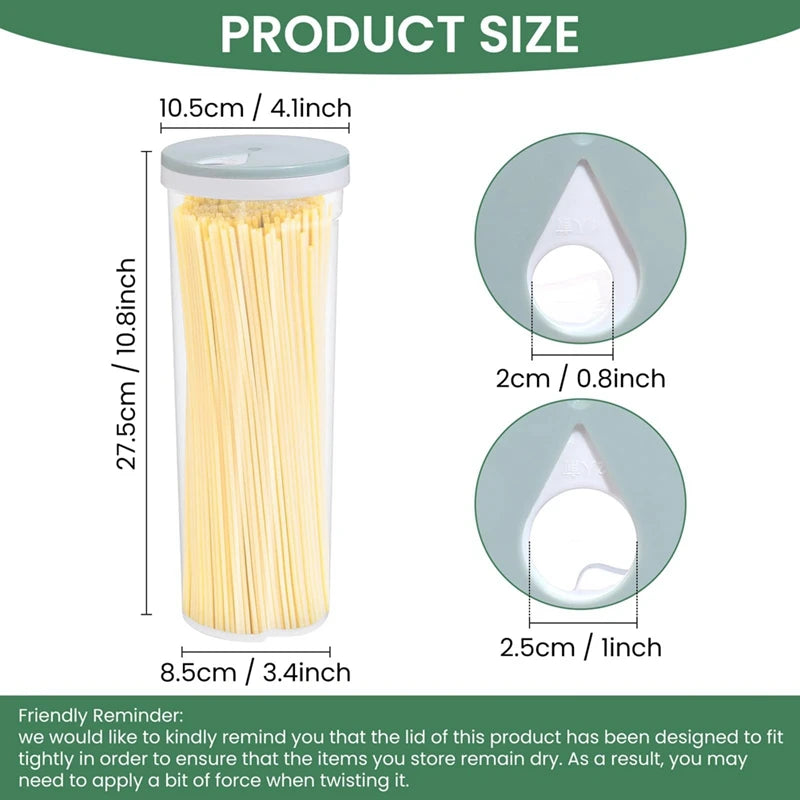 Pasta-Aufbewahrungsbox SpagettiSeal | Luftdichter Vorratsbehälter für Nudeln & Lebensmittel