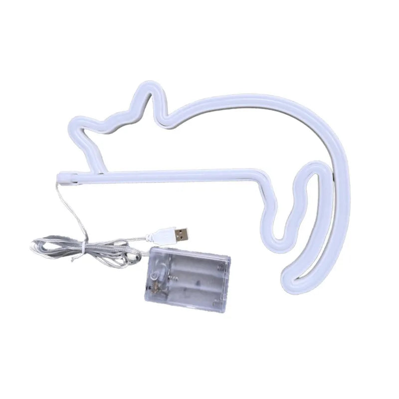 Katzen Neonlicht LumiPaw | LED Wanddeko | USB & Batteriebetrieben | Stylisches Nachtlicht für Zuhause, Party & Geschenkidee