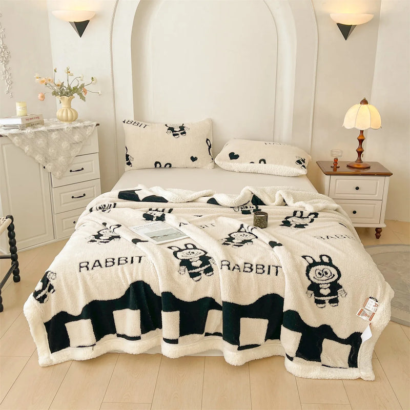 Lambiva Kuscheldecke aus Lammfellimitat | Zweilagig & Extra Warm | Samtweich für Sofa, Bett & Wintertage | Verschiedene Größen