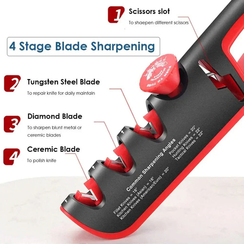 SharpEdge Pro Messerschärfer | 3-Stufen-System | Verstellbarer Winkel 14°–24° | Für Messer & Scheren