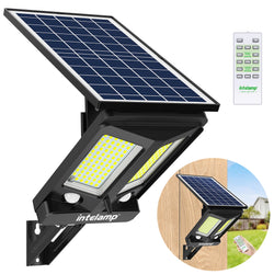 Solatrax Solar Außenlampe mit Bewegungsmelder | Ultrahell 3000LM | Mit Fernbedienung & Dämmerungssensor | Für Garten, Garage & Einfahrt