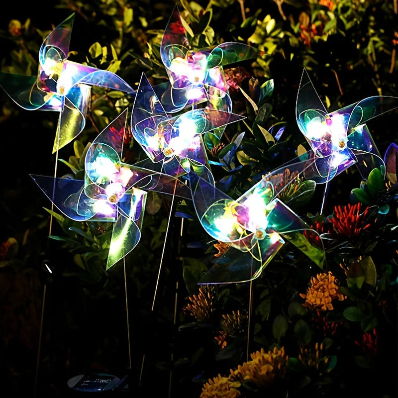 LuminViento Solar Windmühlen-Lampe LED | Magische Farbspiele | Garten Deko mit Erdspieß | Automatisch & Wetterfest