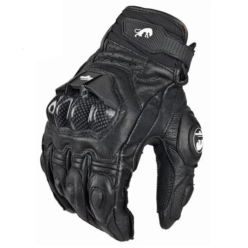 Motorradhandschuhe RidePro Carbon | Wind- & Wasserdicht | Touchscreen-fähig | Echte Lederprotektoren | Für Sommer & Winter