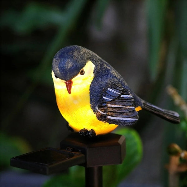 Luminavia | Solar Vogel Gartenleuchte | LED Tierfigur aus Harz | Wetterfest & dekorativ