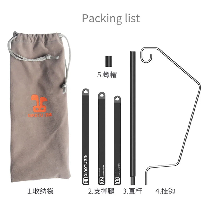 Ultraleichter Lampenständer CAMPORIA FlexLite | Tragbar & Abnehmbar | Outdoor & Camping | Laternenhalter für Tisch & Boden