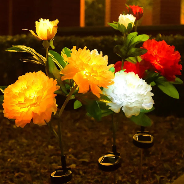 Lumflora Solar Bonsai Leuchte | LED Pfingstrose | Kabellos & Wetterfest | 35 cm Höhe