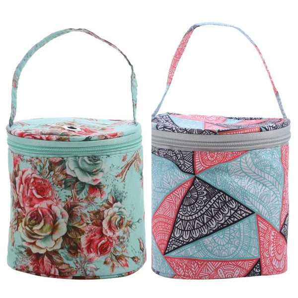 Wollina Garn-Tasche | Zylindrischer Wollbeutel aus Polyester | Kompakt & Tragbar | Für Häkel- & Strickzubehör