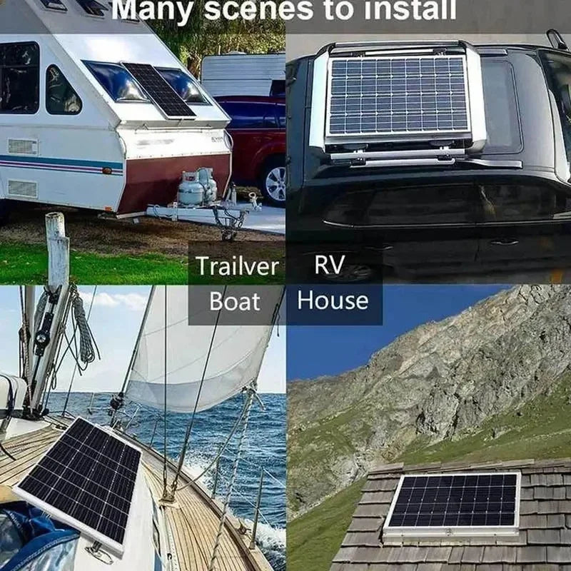 SolarPower Mobilis 100W Solarladegerät | Wasserdicht & Tragbar | Dual-Ausgang 12V–24V | Für Auto, Motorrad, Boot & RV
