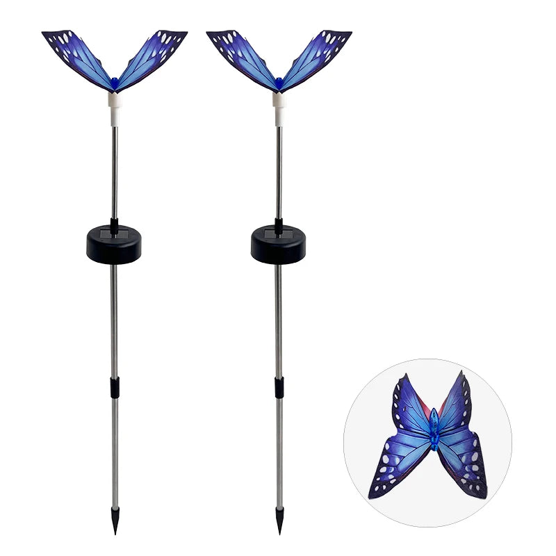LichtFlügel Solar-Schmetterlingslichter 2er-Set | Bunt & Stimmungsvoll | Für Garten, Balkon, Feste & Hochzeiten