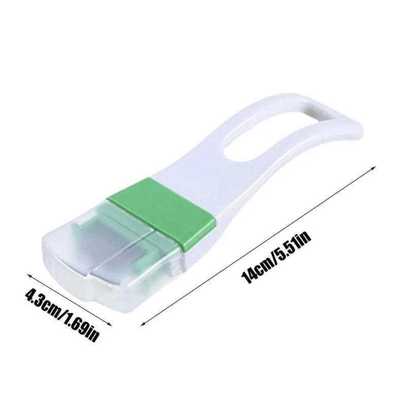 Frühlingszwiebelschneider Graviso OnionSharp | Handlicher Zwiebel- & Gemüseschneider mit Schutzkappe | 14 × 4,3 cm | Edelstahlklingen & ergonomischer Griff