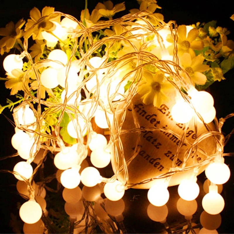 LumiSphere Glow | LED Lichterkette Kugeln | 10 m | 80 LEDs | USB & Batteriebetrieb | Warmweiß oder Bunt | Hochzeit & Weihnachtsdeko