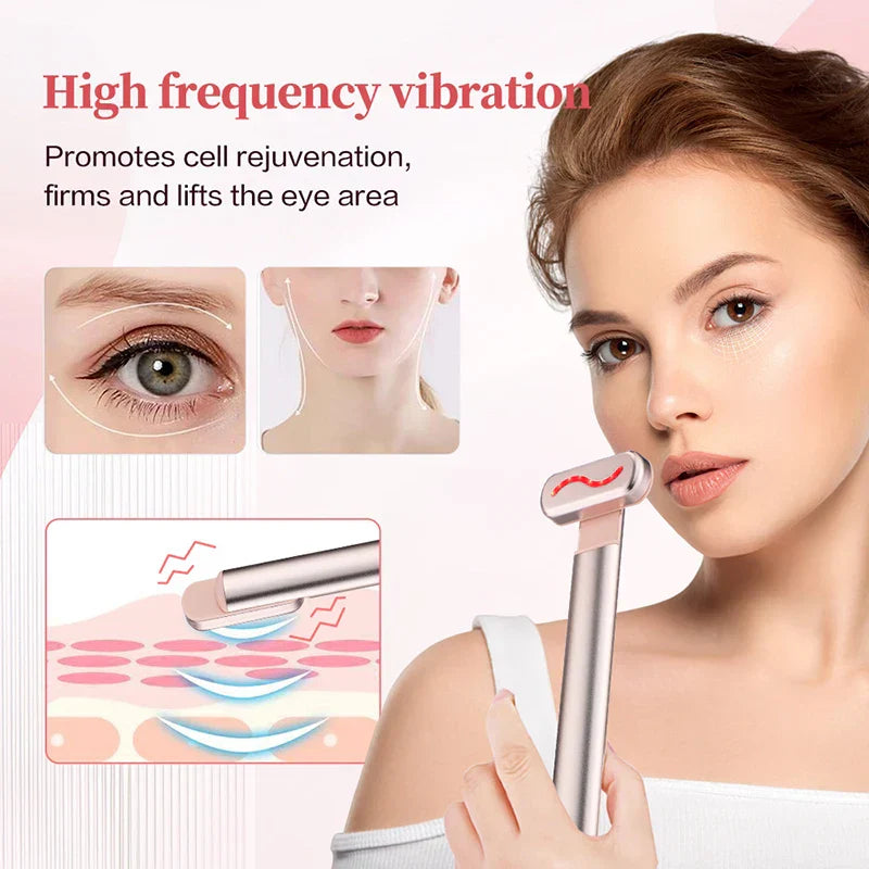 Gesichtswunder LumiVibe | EMS & Rotlicht | Straffende Anti-Aging-Pflege | 270° Drehkopf