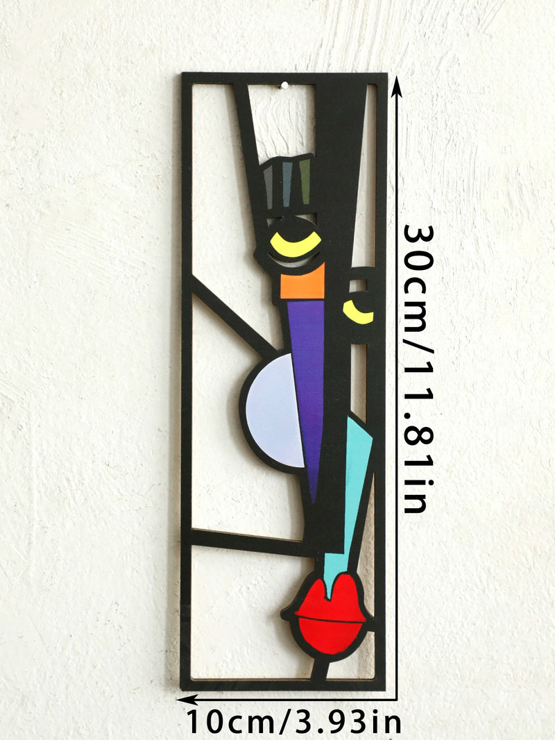 Aurevo Wanddeko Holz | Abstraktes Gesicht | Moderne Wandkunst | Für Wohnzimmer, Schlafzimmer & Büro