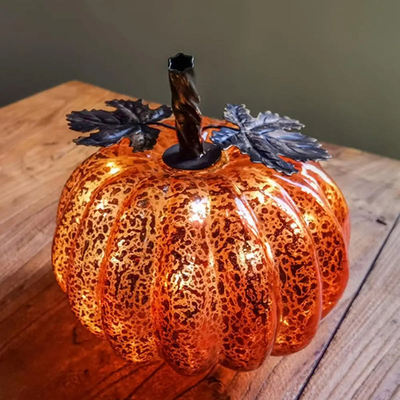 Aurelia Glow Glas-Kürbis Deko | Sternenhimmel-Design | LED & Timerfunktion | Herbst & Halloween