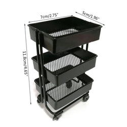 Mini-Regal TinyTrolley | Puppenhaus Deko mit Rollen | 3 Ebenen | Metall | Für Bücher & Accessoires