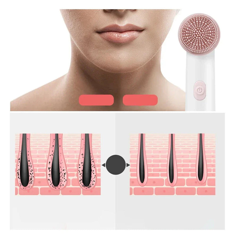 Skinvora 2-in-1 Gesichtsreinigungsgerät Silikon | Tiefenreinigung & Massage | Wasserdicht & Hautfreundlich | 15,8 × 4,7 × 2,7 cm