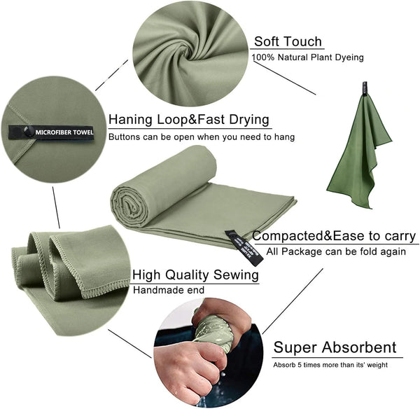 Mikrofaser Handtuch DryWave Pro | Schnell trocknend & Ultraleicht | 40×80 cm | Für Sport, Reisen & Strand