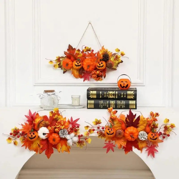 Autumnia | Kürbis-Ahorn Girlande | Herbstdeko & Halloween | 1 Stück