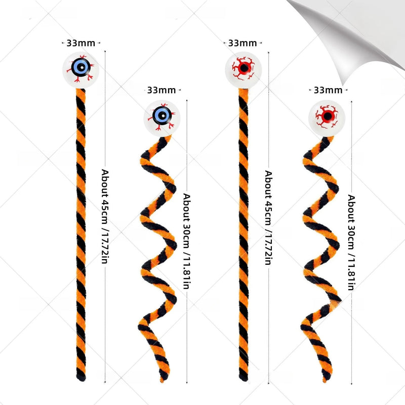 Creepos Halloween-Augen Deko | Hüpfende Garn-Augen | Schwarz-Weiß Anhänger | Indoor & Outdoor Party Deko