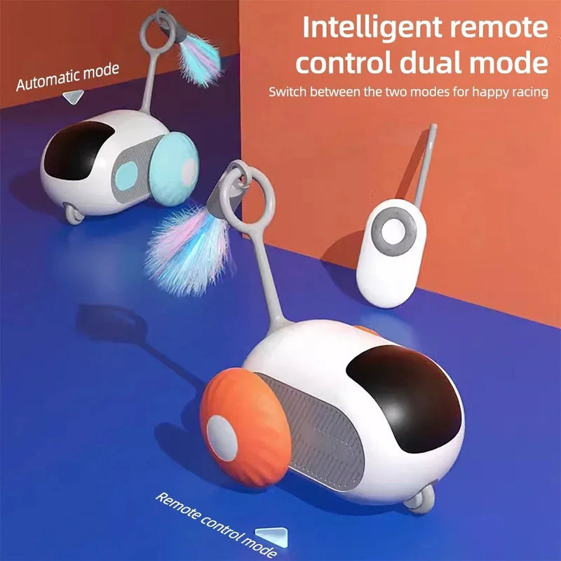 Intelligentes Katzenspielzeug PurrChase Move | Fernbedienung & Automatik | Hinderniserkennung | USB-ladbar | 7,4×6,7×4,4 cm