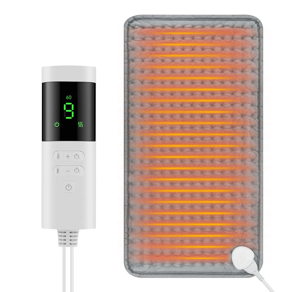 ThermaEase Elektrische Heizauflage | 9 Temperaturstufen & 4 Timer-Modi | 30×60 cm | Waschbar & Schnellheizend | Für Rücken, Bauch & Beine