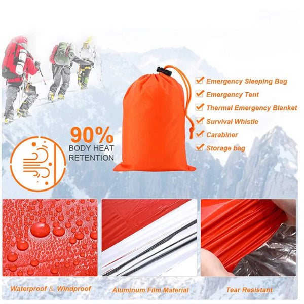 ThermoSafe Bivy | Notfall-Schlafsack | Wasserdicht & Wärmereflektierend | Ultraleicht für Camping & Rettungseinsätze