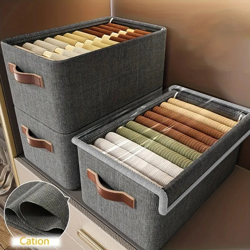 Aufbewahrungsbox mit Deckel | Stapelbar | Mit Griff | 47x28x20 cm