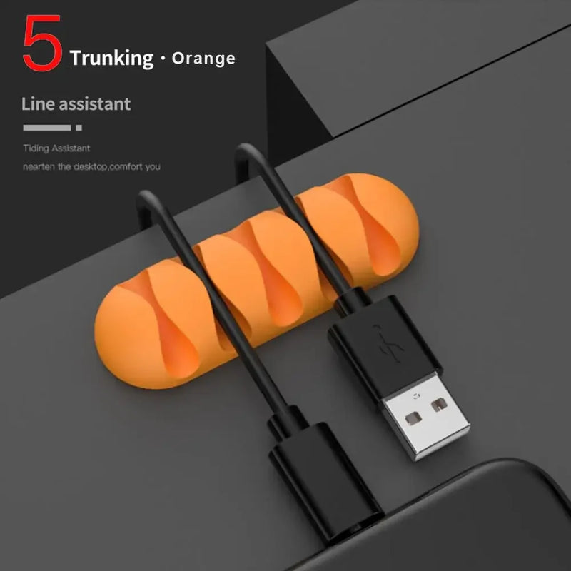 KabelFix Clip | Silikon Kabelhalter | Selbstklebend & Flexibel | Für USB, Kopfhörer & Ladekabel