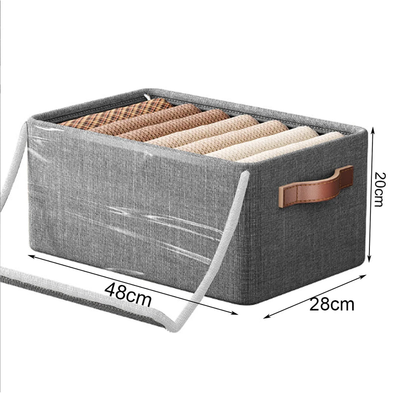 Aufbewahrungsbox mit Deckel | Stapelbar | Mit Griff | 47x28x20 cm