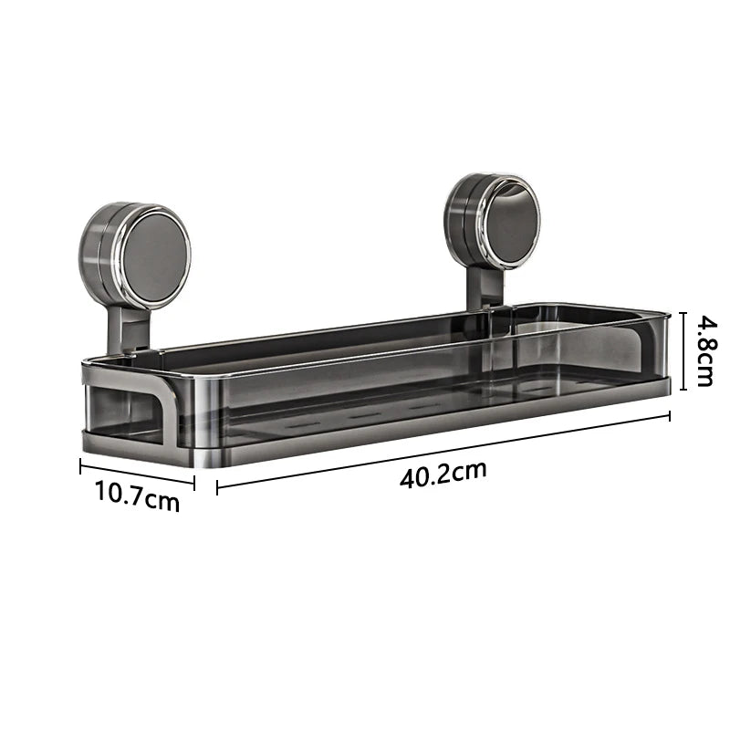 Wandregal mit Saugnapf | Ohne Bohren | Ablage für Bad & Küche | Multifunktional