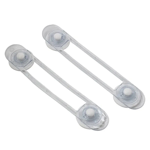 SafeBelt Kids Kindersicherungs-Set | 5× Sicherheitsriegel transparent | Für Schubladen, Kühlschrank & Schranktüren | 16,5 × 3,5 cm