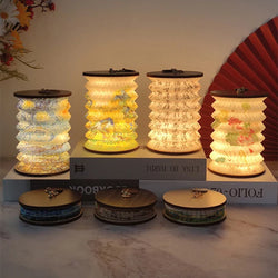 Lunava Faltbare LED Tischlampe | USB Wiederaufladbar | Touch-Dimmung | Laternen-Design aus Dupont-Papier | 2W | 400 mAh Akku