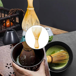 Matcha Set ZenWhisk | Wiederverwendbarer Chasen-Besen mit Löffel | Hitzebeständig & Abnehmbar | Für japanische Teezeremonie