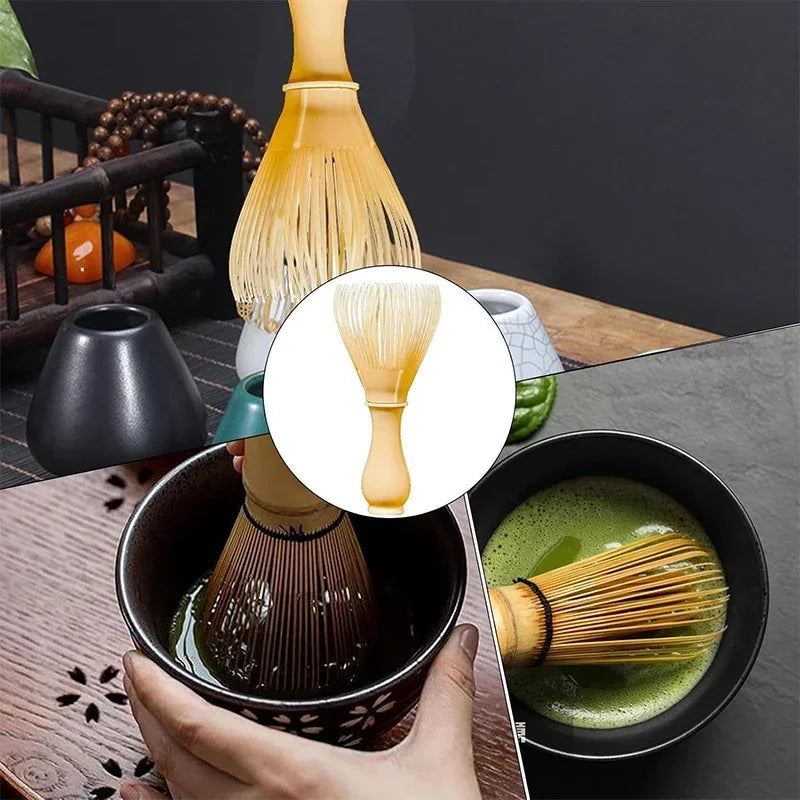 Matcha Set ZenWhisk | Wiederverwendbarer Chasen-Besen mit Löffel | Hitzebeständig & Abnehmbar | Für japanische Teezeremonie