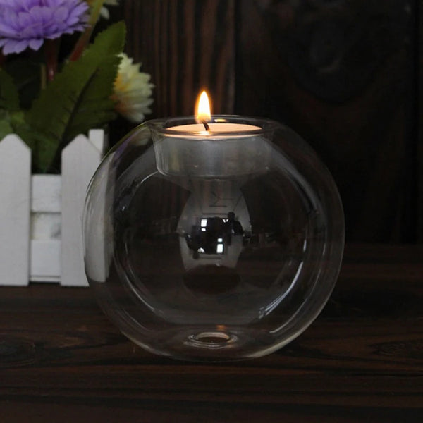 LUMORIA Glas-Teelichthalter | Transparent & Minimalistisch | Für Romantische Deko & Events