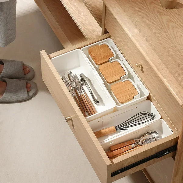 Ordimera Schubladen-Organizer mit ausziehbaren Fächern | Verstellbare Aufbewahrungsbox für Küche, Bad & Kleiderschrank – 27×14,5×9,5 cm
