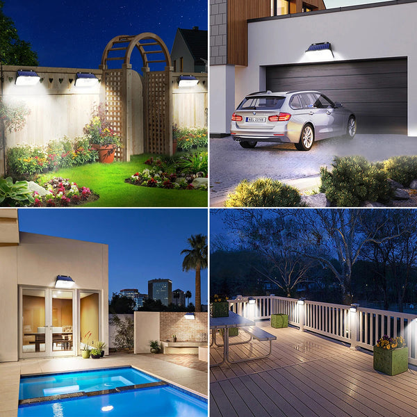 Solentra Solar Wandleuchte Außen mit Bewegungsmelder | 148 LEDs | IP65 Wasserdicht | 3 Modi | Superhell & Kabellos