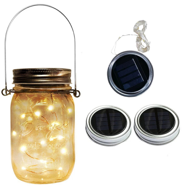 LumiDeck Solar-Deckel Lichterkette | Wasserdicht & Lichtgesteuert | Für Glasdeko & Gartenbeleuchtung