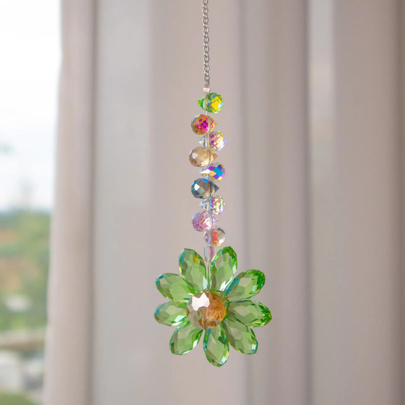 Kristall-Suncatcher LumiMargarita | K9-Daisy-Regenbogenfänger | Fenster- & Gartendeko | 32 cm | Geschenkidee für Zuhause