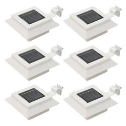 Heliova FenceBright Solar LED Zaunleuchten 6er-Set | Kaltweiß | Mit Halterung & Schrauben | Solarbetrieben & Wetterfest