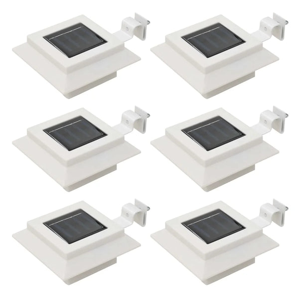 Heliova FenceBright Solar LED Zaunleuchten 6er-Set | Kaltweiß | Mit Halterung & Schrauben | Solarbetrieben & Wetterfest